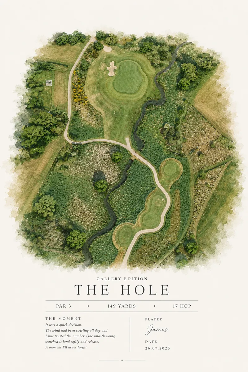 Finished Courseform print of the golf hole